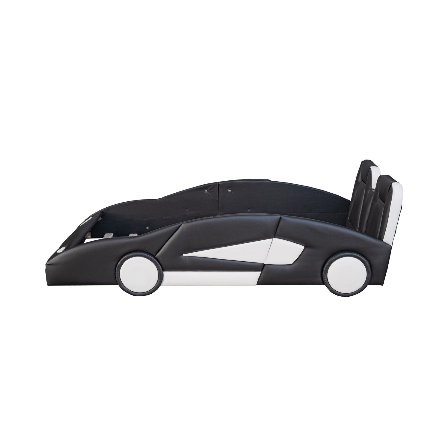 Twin Size Race Car-Shaped Platform Bed with Wheels